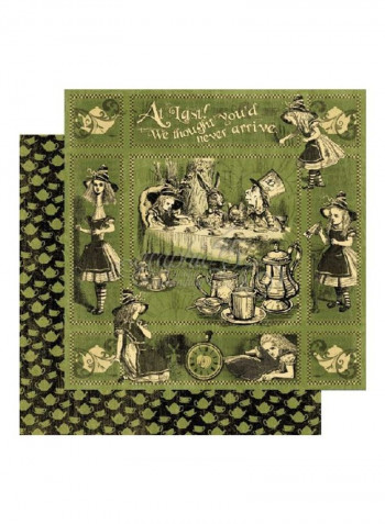 12-Piece Halloween In Wonderland Double Sided Paper Brown/Purple/Beige