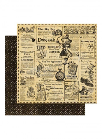 12-Piece Halloween In Wonderland Double Sided Paper Brown/Purple/Beige