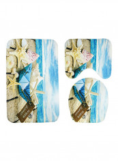 3-Piece Bathroom Toilet Anti-Slip Mat Set Multicolour One Size