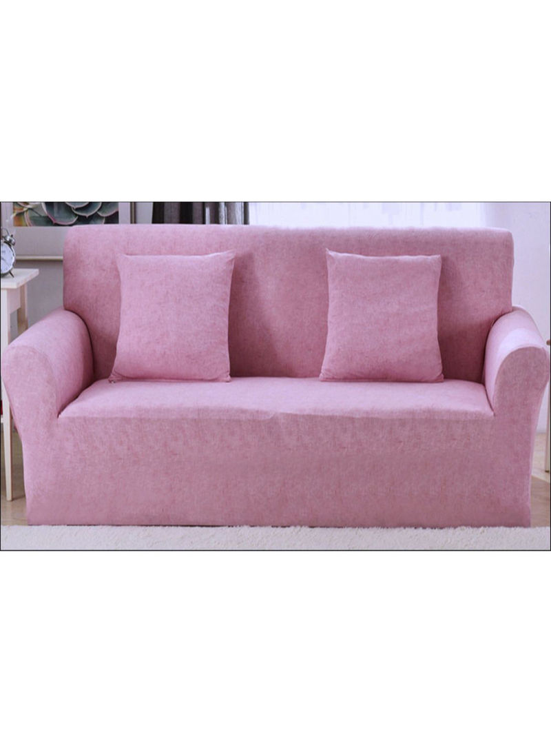 Solid Pattern Sofa Slipcover Pink 235 x 300centimeter