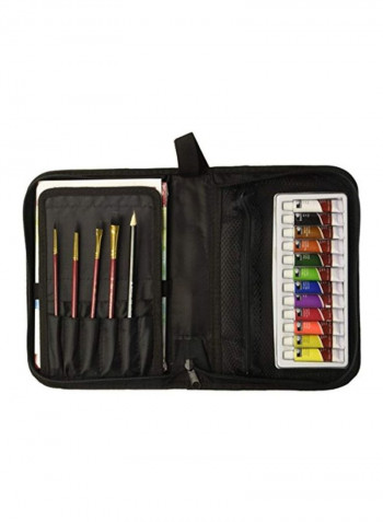 17-Piece Watercolour Set Black/Yellow/Green