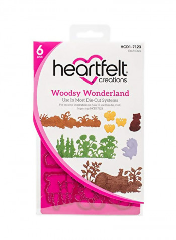 6-Piece Woodsy Wonderland Emboss Dies Brown/Yellow/Green