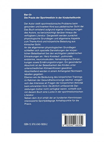 Die Praxis Der Sportmedizin In Der Kinderheilkunde Paperback