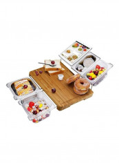 4-Piece Storage Boxes With Cutting Board And Flat Bracket Multicolour