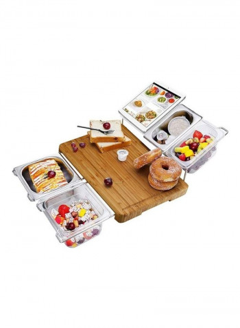 4-Piece Storage Boxes With Cutting Board And Flat Bracket Multicolour