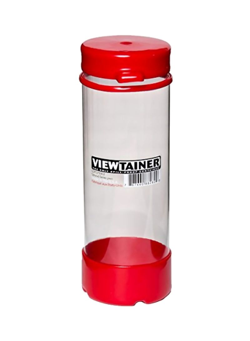 Tethered Cap Storage Container Clear/Red 2.75x8inch