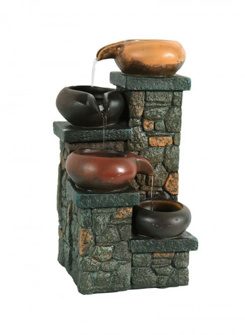 Tiered Pitcher On Brick Step Tabletop Water Fountain Multicolour 5 x 4.75 x 10.25inch