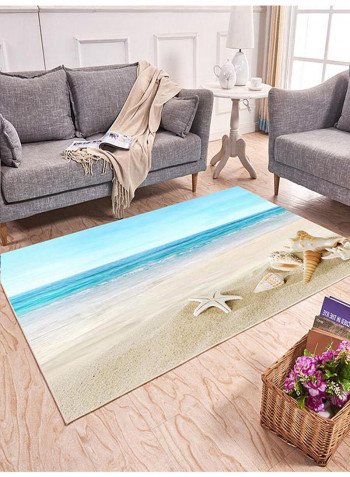 Beach Print Anti-Skidding Mat Multicolour 80(W)x160(L)centimeter