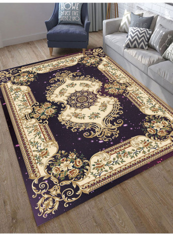 Cloud Star Floral Print Anti-Skidding Mat Multicolour 80(W)x160(L)centimeter