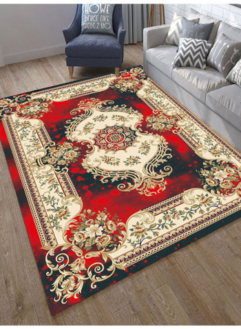 Cloud Star Floral Print Anti-Skidding Mat Multicolour 80(W)x160(L)centimeter