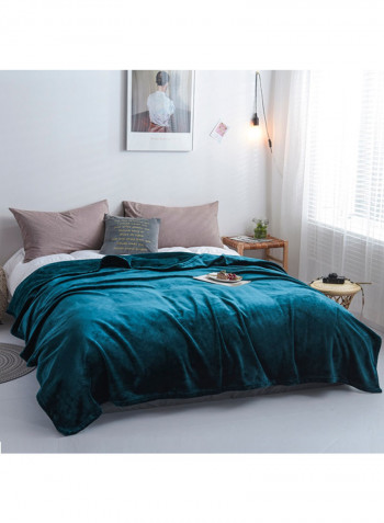 Solid Color Soft Throw Blanket Cotton Green 200x230centimeter