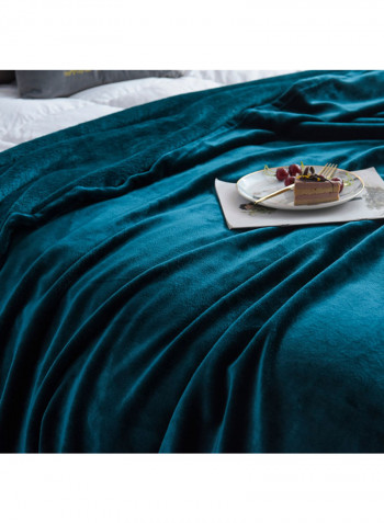 Solid Color Soft Throw Blanket Cotton Green 200x230centimeter
