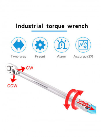 7-Piece Steel Torque Wrench Socket Set Multicolour