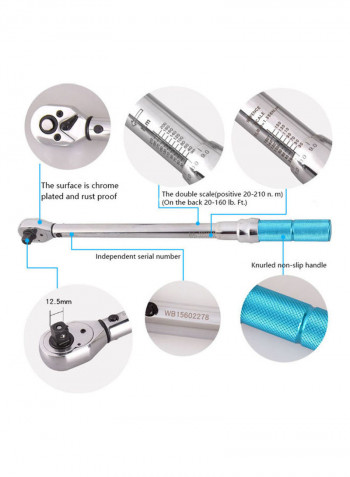7-Piece Steel Torque Wrench Socket Set Multicolour