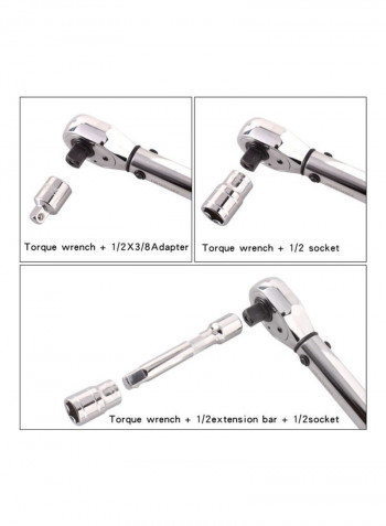 7-Piece Steel Torque Wrench Socket Set Multicolour