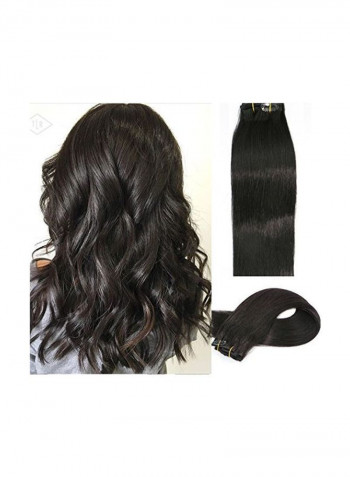 7-Piece Human Hair Extension Black 20inch