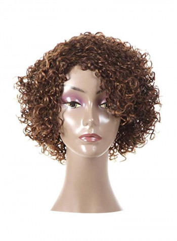 Short Curly Human Hair Wig Brown