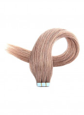 Tape In Straight Hair Extension 12 Golden Brown 24inch