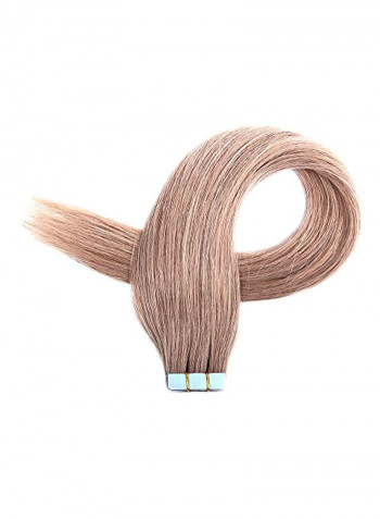 Tape In Straight Hair Extension 12 Golden Brown 24inch