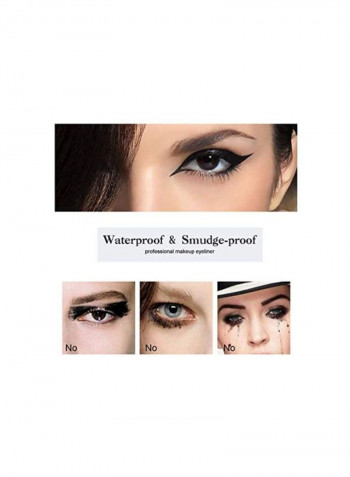 2-Piece Liquid Eyeliner Pen Set Matte Black