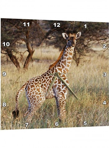 Baby Maasai Giraffe Wall Clock Multicolour 15 X 15inch