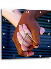 Couple Holding Hands Printed Analog Wall Clock Multicolour 15x15x0.1inch