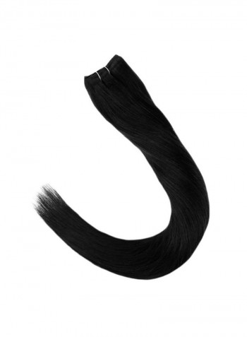 Double Weft Remy Human Hair Extension Black 16inch