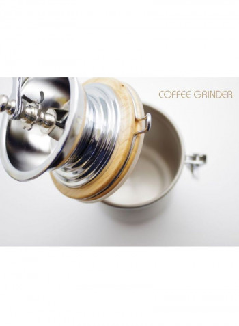 Hand Coffee Grinder Silver 8 x 3.75inch