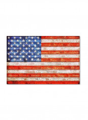 American States With Flags Canvas Wall Art Multicolour 16 x 24inch