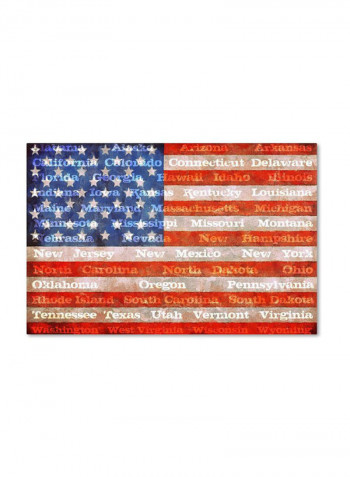 American States With Flags Canvas Wall Art Multicolour 16 x 24inch