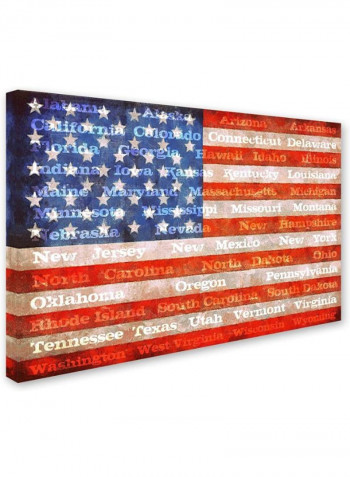 American States With Flags Canvas Wall Art Multicolour 16 x 24inch