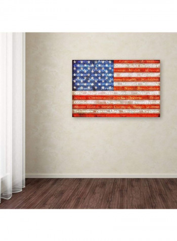 American States With Flags Canvas Wall Art Multicolour 16 x 24inch
