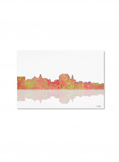 Augusta Maine Skyline Canvas Wall Multicolour 16 x 24inch