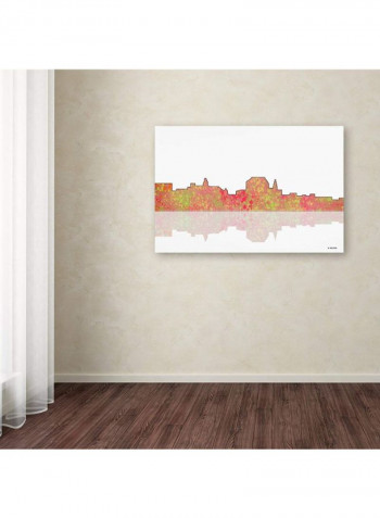 Augusta Maine Skyline Canvas Wall Multicolour 16 x 24inch