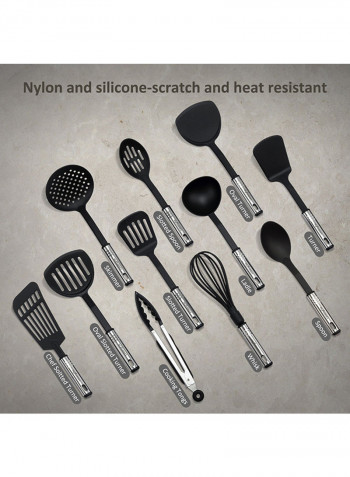 Pack Of 42 Cookware Utensil Set Silver/Black 500g