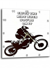 Enjoy The Ride When You're On It Printed Analog Wall Clock White/Black 15x15x0.1inch