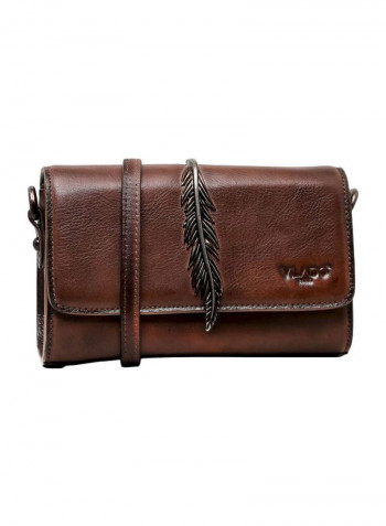 Leather Crossbody Bag Brown
