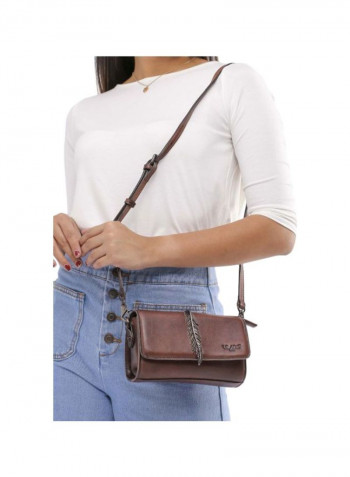 Leather Crossbody Bag Brown