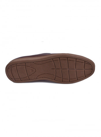Milled Leather Loafer Shoes Brown