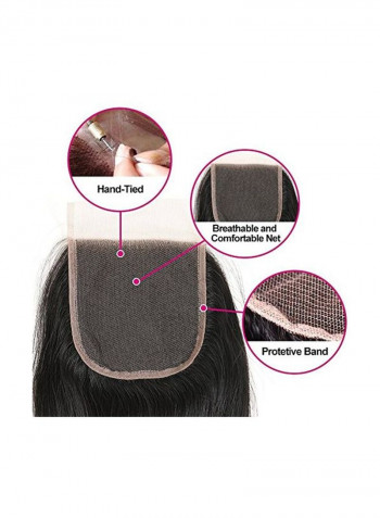 4-Piece Unprocessed Human Hair Extensions Black