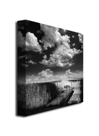 Double World Canvas Wall Art Black/White 18 x 18inch