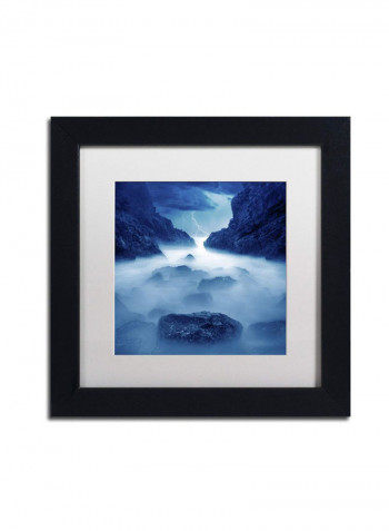 Tormenta En Ixtapa Blue Framed Wall Art Blue/White 11 x 11inch