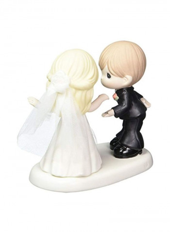 Bisque Porcelain Figurine White/Black 5.5x5.75x3.5inch