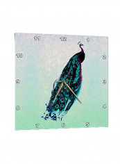 Damask Background Wall Clock Light Green/Lavender 15 x 15  x 0.1inch