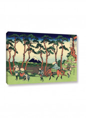 Hodogaya On The Tokaido Gallery Wrapped Canvas Wall Art Multicolour 12 x 18inch
