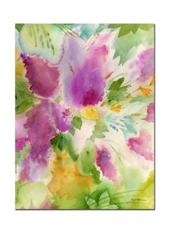 Lilacs Blossoming Canvas Wall Art Multicolour 18 x 24inch