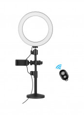 Bi-Colour Dimmable Tabletop LED Ring Light Kit White