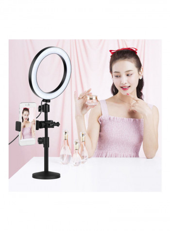 Bi-Colour Dimmable Tabletop LED Ring Light Kit White