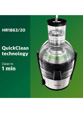 Juicer HR1863/05 Silver/Black/Clear