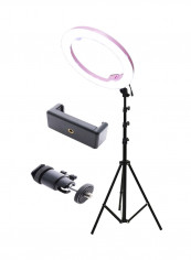 Ring Video Light With Stand Mobile Holder Purple